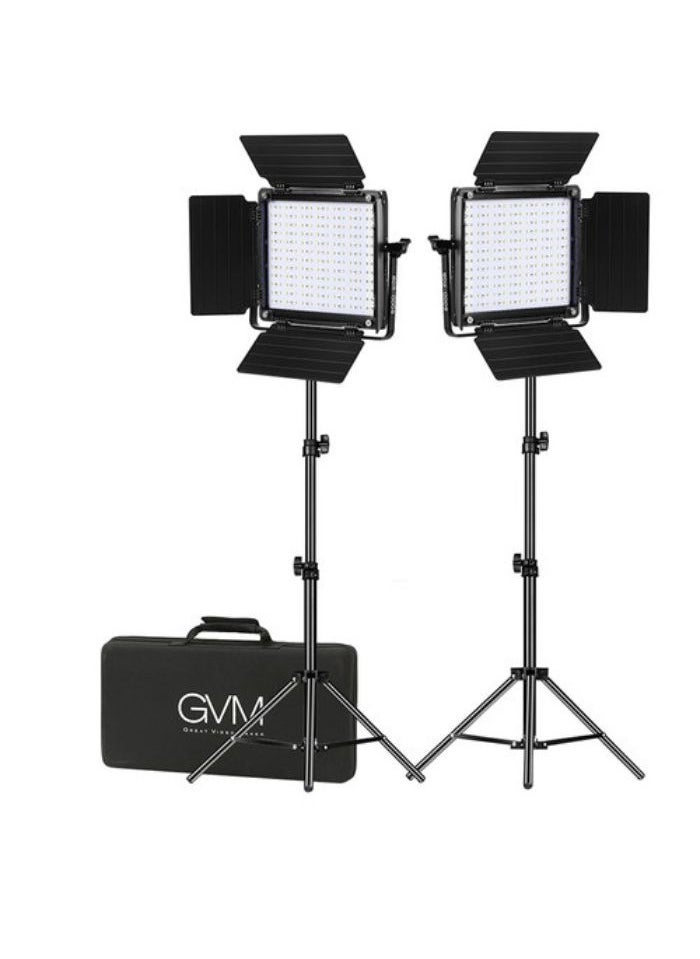 GVM RGB 800D Led Video Light, 2PCS Video Lighting Kit with APP Control, 40W Photography Lighting Led Panel Light with 8 Kinds of The Scene Lights for Studio YouTube, 3200K-5600K, CRI 97+