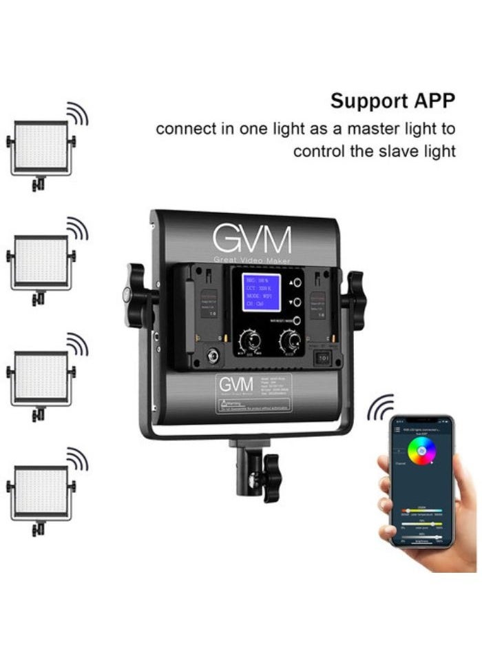 GVM RGB 800D Led Video Light, 2PCS Video Lighting Kit with APP Control, 40W Photography Lighting Led Panel Light with 8 Kinds of The Scene Lights for Studio YouTube, 3200K-5600K, CRI 97+