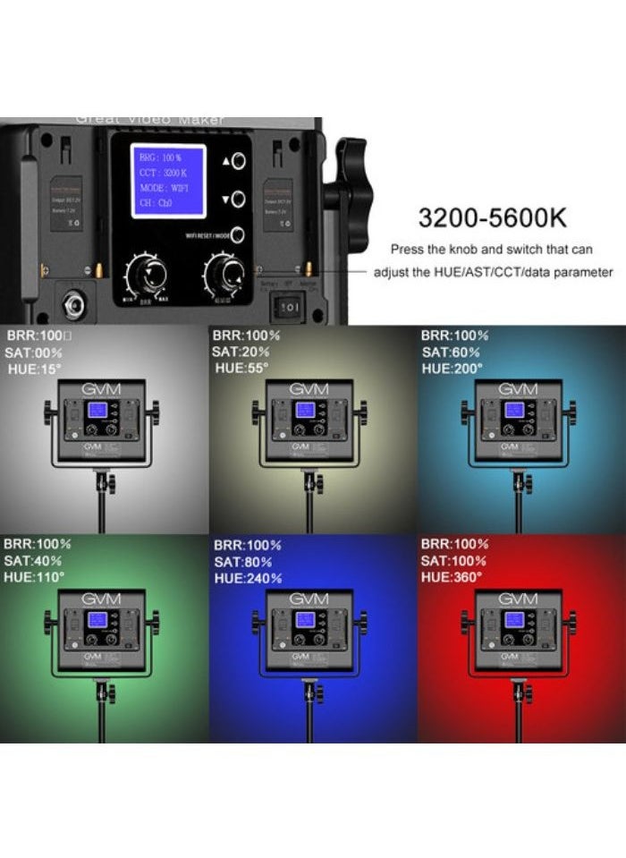 GVM RGB 800D Led Video Light, 2PCS Video Lighting Kit with APP Control, 40W Photography Lighting Led Panel Light with 8 Kinds of The Scene Lights for Studio YouTube, 3200K-5600K, CRI 97+ - pzsku/ZF06D2102EACF09CBFCC5Z/45/_/1702037533/c8109cc1-ccc9-4393-a725-85a315c5d3a3