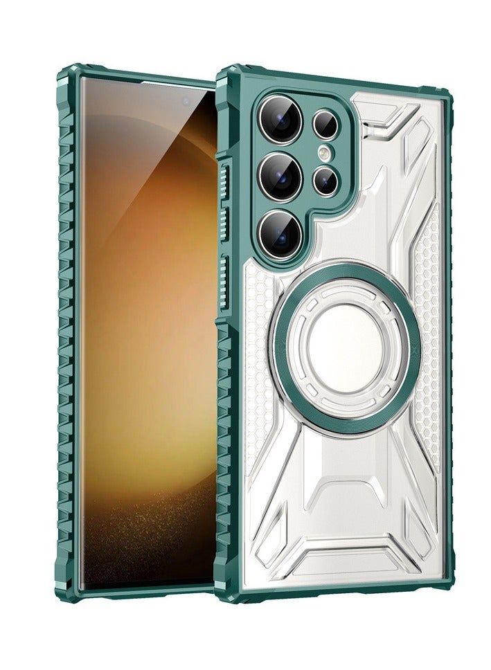 for Samsung S25 Ultra Case MagSafe [Anti-slip Sides] [Mil-grade 4-Corner Airbag Reinforcement] [Stable Magnetic] Clear Back Shockproof Case for Samsung Galaxy S25 Ultra Case Phone Cover 2025