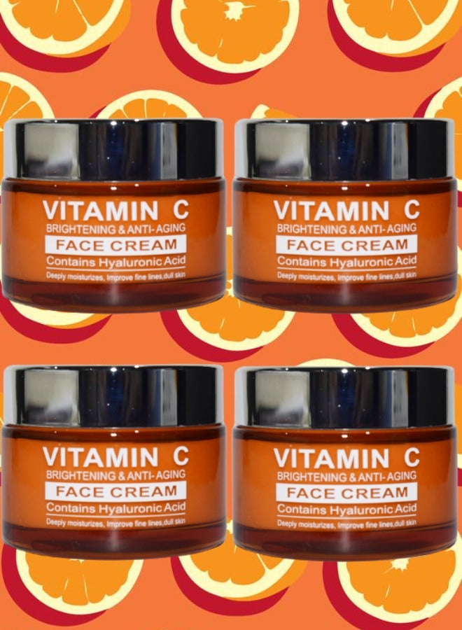 بيرون 4 قطع كريم فيتامين C لتفتيح الوجه ومكافحة الشيخوخة 50 جرام - Image 1