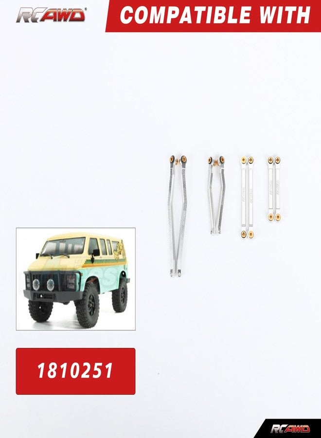 RCAWD مجموعة قضبان ربط عالية الخلوص من RCAWD لسيارات التحكم عن بعد Hobby Plus CR18P، مناسبة لسيارات Rock Van وTrail Hunter وEVO Harvest وFUR-2411، قطع غيار فضية - Image 2