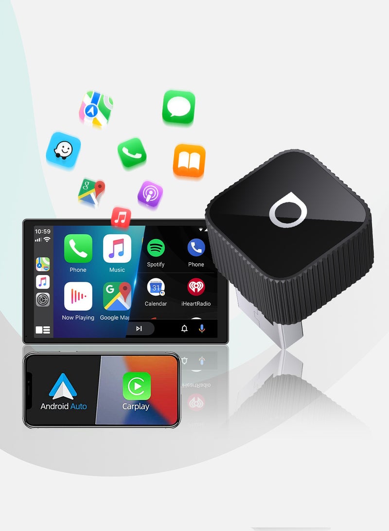 Ottocast Mini Cube 3.0 Wireless CarPlay & Android Auto Adapter Plug & Play Fast Auto-Reconnect Bluetooth 5.4 WiFi 6 - Image 1