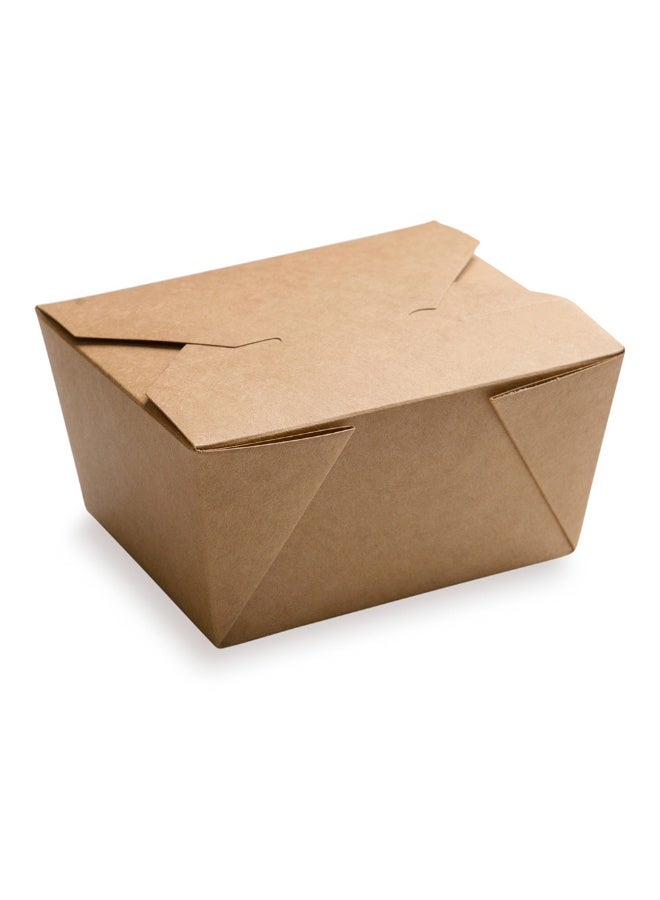 Restaurantware Bio Tek 30 Ounce Paper Take Out Boxes, 200 Greaseproof Take Out Food Containers - Tab Lock Closure, Microwave-Safe, Kraft Paper Take Out Boxes, Hot and Cold Foods, Recyclable - Image 1