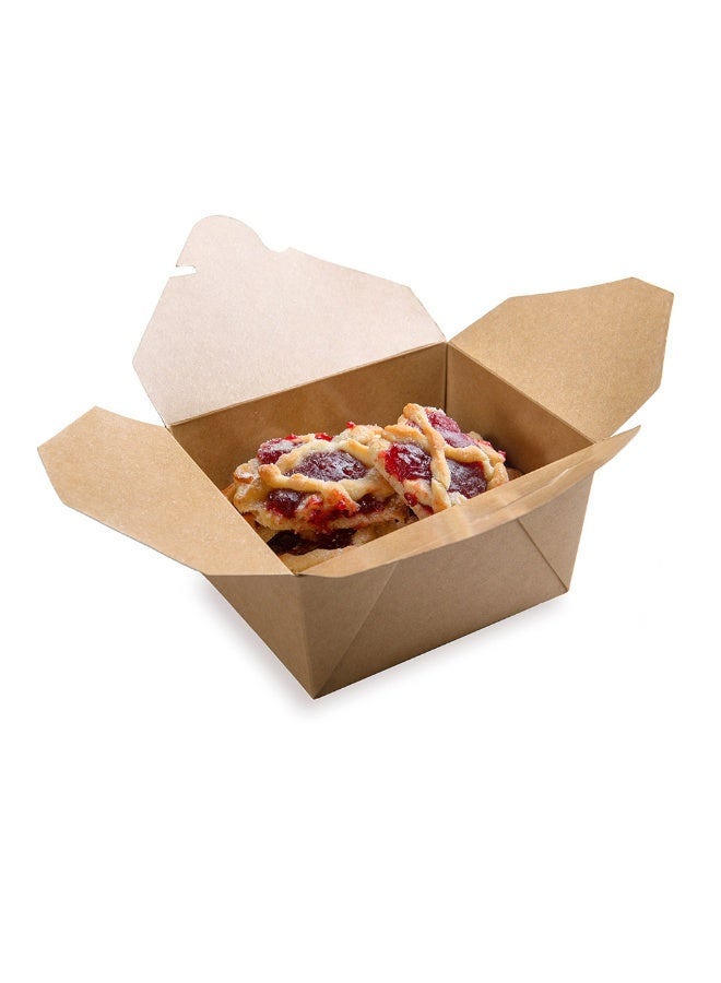 Restaurantware Bio Tek 30 Ounce Paper Take Out Boxes, 200 Greaseproof Take Out Food Containers - Tab Lock Closure, Microwave-Safe, Kraft Paper Take Out Boxes, Hot and Cold Foods, Recyclable - Image 2