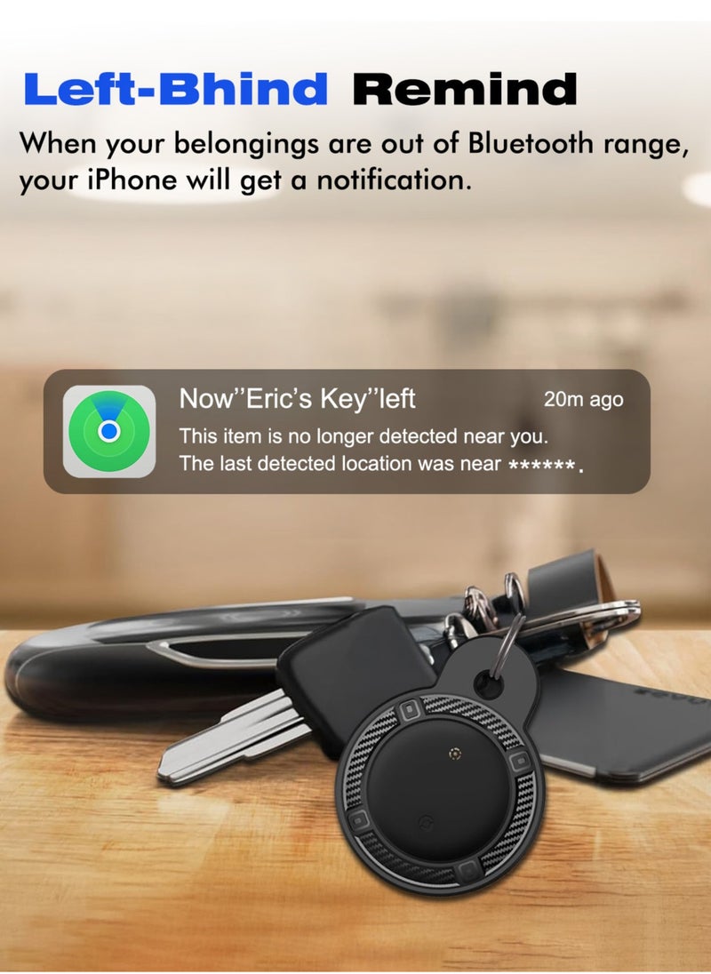 XQOOPS - [4 Pack] Air Tags with Holder Case, VISOOP Smart Bluetooth Tracker Compatible with Find My(iOS Only), Item Finder Locator for Pets/Keys/Bags/Luggage Suitcases, Replaceable Battery Waterproof-Black - Image 1