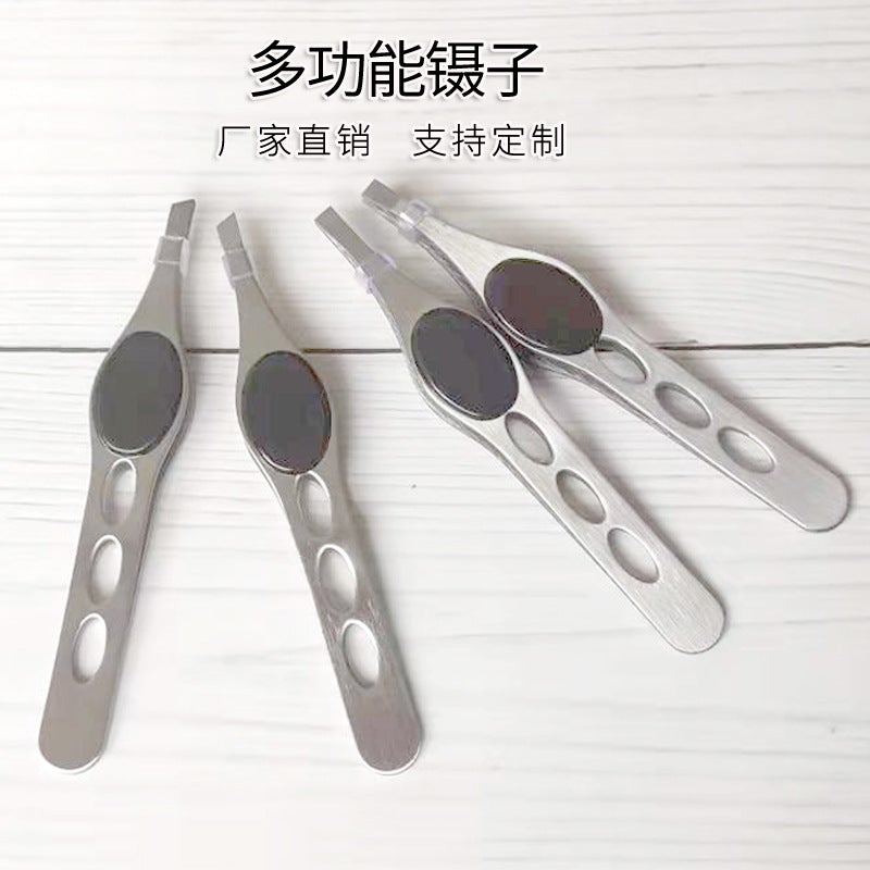 New Style Eyebrow Clip Stainless Steel Eyebrow Clip Formmouth Oblique Big Belly Clip Sweat Hair Clip Beard Clip Eyebrow Clip Eyebrow Clip Tweezers - Image 2