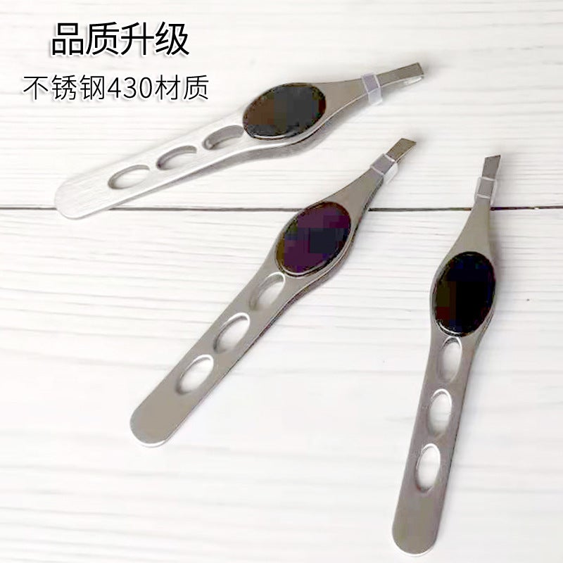 New Style Eyebrow Clip Stainless Steel Eyebrow Clip Formmouth Oblique Big Belly Clip Sweat Hair Clip Beard Clip Eyebrow Clip Eyebrow Clip Tweezers - Image 4