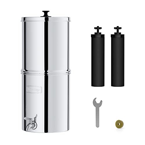 Waterdrop TKA Gravity Water Filter System NSFANSI 42372 Standard Reduces Lead and up to 98 of Chlorine with 2 Black Carbon Filters and Metal Spigot for Home Travel 225G - Image 1