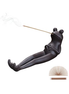 Excefore Frog Incense Stick Holder  Insense Stand with 45 Sandalwood Sticks  - Image 1