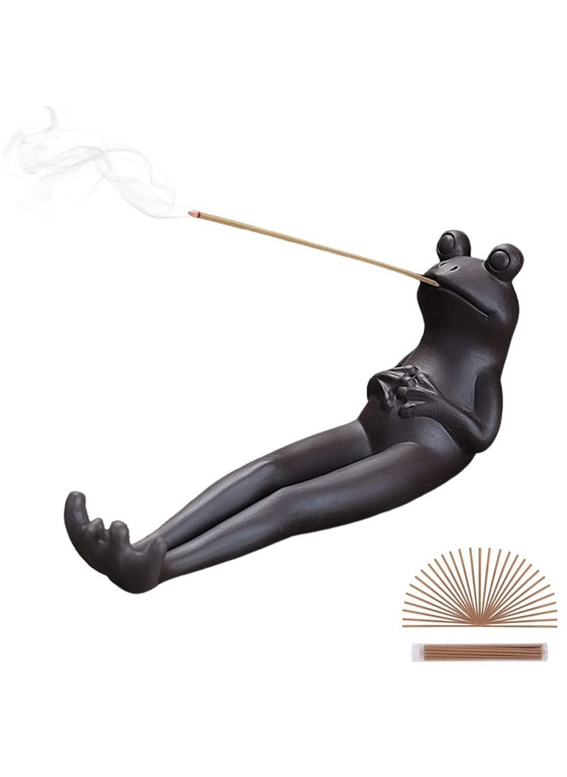 Excefore Frog Incense Stick Holder  Insense Stand with 45 Sandalwood Sticks  - Image 1