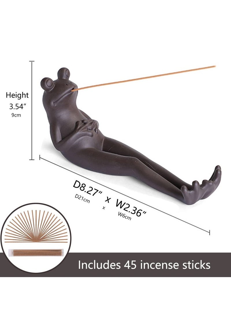 Excefore Frog Incense Stick Holder  Insense Stand with 45 Sandalwood Sticks  - Image 5