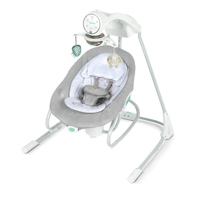 Ingenuity InLighten 2in1 Soothing Baby Swing Rocker Vibrating Swivel Infant Seat Soothing Sounds Lights Remy