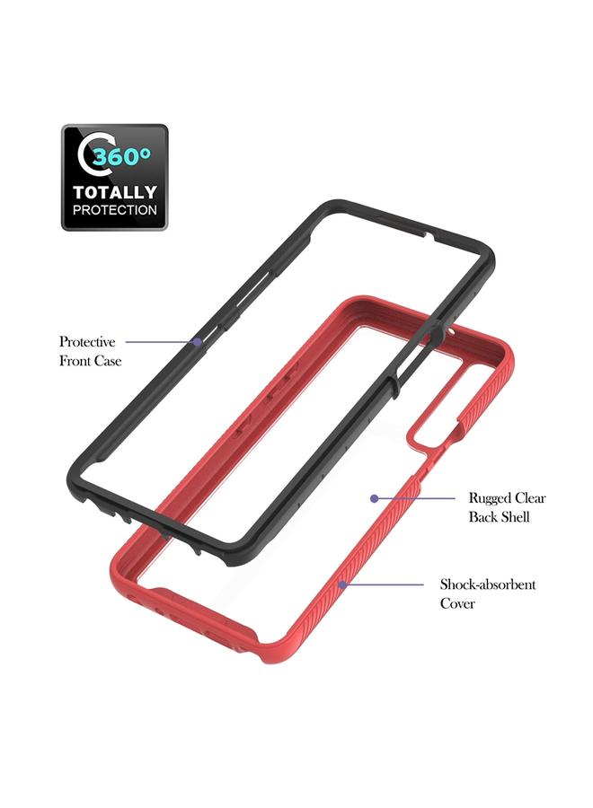 اس-توب جراب لهاتف LG Stylo 7 4G Starry Sky بلون سادة مقاوم للصدمات مصنوع من مادة البولي كربونات + مادة TPU مع حامل حلقي ووظيفة مغناطيسية - Image 3