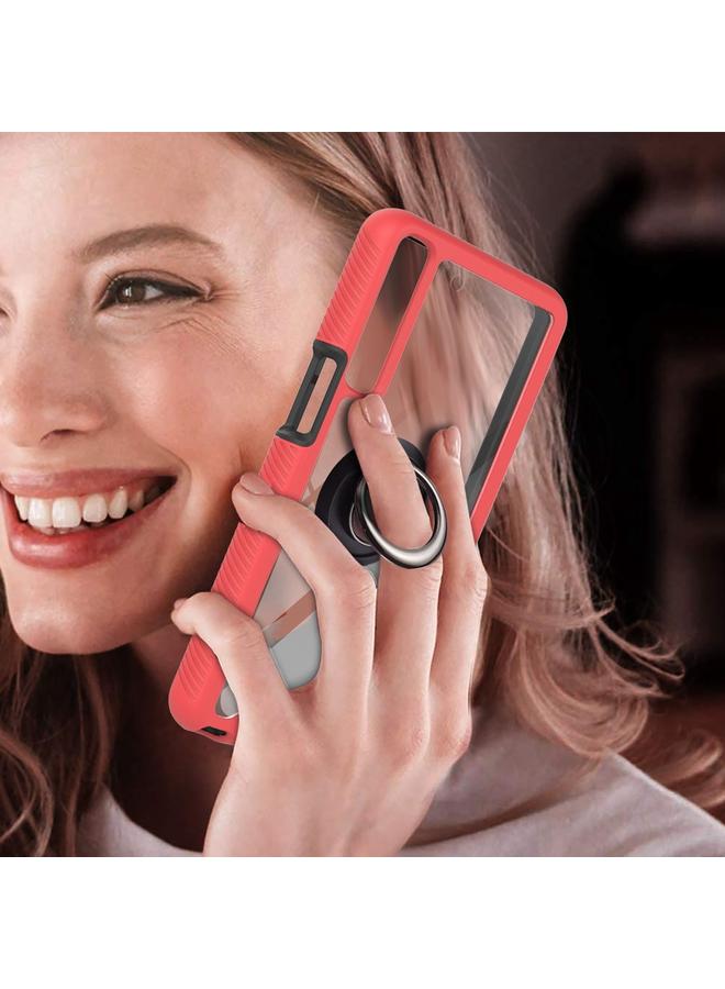 اس-توب جراب لهاتف LG Stylo 7 4G Starry Sky بلون سادة مقاوم للصدمات مصنوع من مادة البولي كربونات + مادة TPU مع حامل حلقي ووظيفة مغناطيسية - Image 5