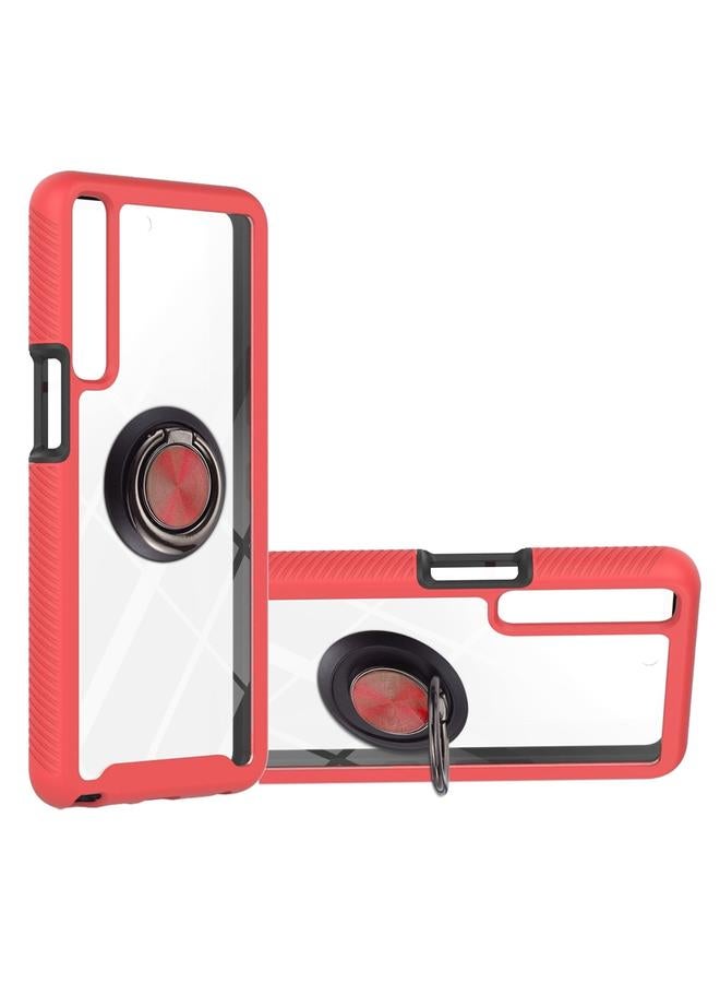 اس-توب جراب لهاتف LG Stylo 7 4G Starry Sky بلون سادة مقاوم للصدمات مصنوع من مادة البولي كربونات + مادة TPU مع حامل حلقي ووظيفة مغناطيسية - Image 1