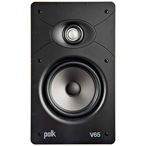Polk Audio V65 Vanishing in Wall Speaker (Single) - Ideal for Large Rooms, Features Composite Polymer Cone Driver, Swivel Mount Silk Dome Tweeter, Easy Installation, Includes Paintable Slim Grille - Image 3