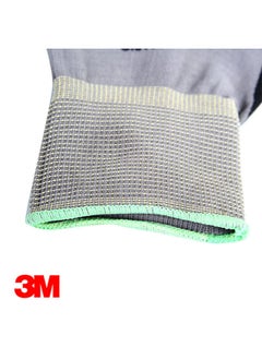 3M 3M 1 Pair Comfort Grip Glove Nitrile Rubber Protective Gloves Cut Resistance Gloves Work Gloves Stretch Fit Durable Coated General Use Size L  - Image 3
