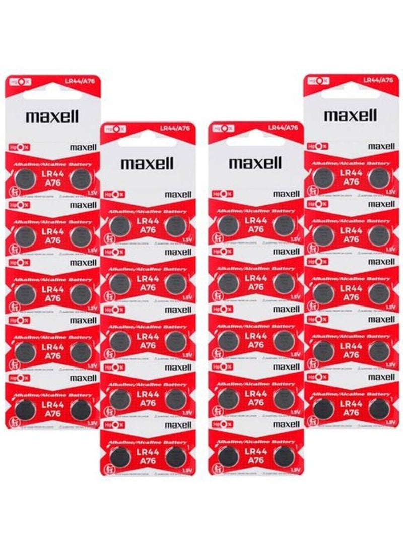 Maxell 40-Pieces Maxell AG13 LR44 (A76) Alkaline 1.5V Batteries