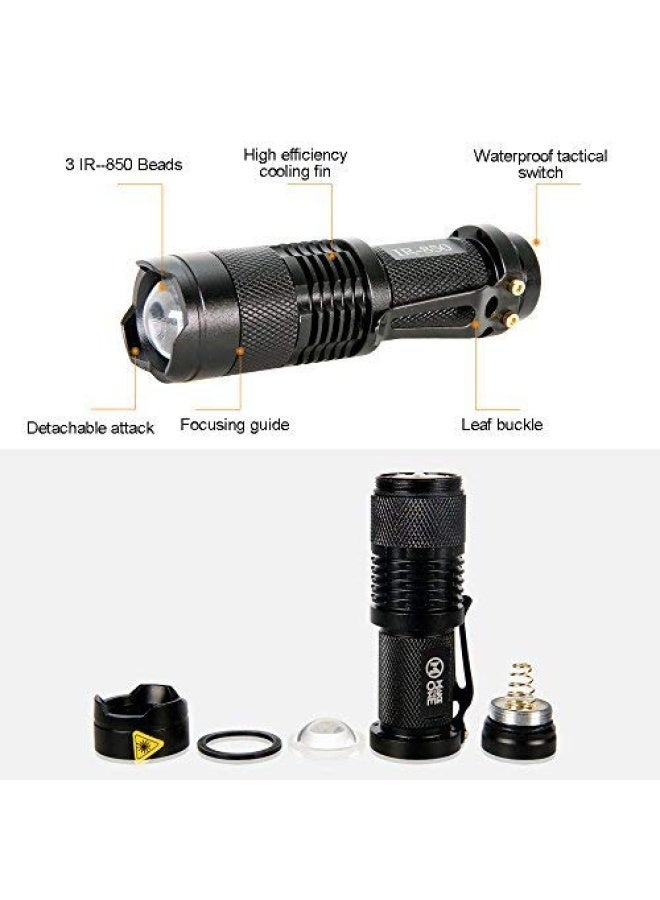 Maketheone Ir Torch 3 Watt 850Nm Infrared Light Night Vision Flashlight Torch - Infrared Light Is Invisible To Human Eyes - To Be Used With Night Vision Device Not Include Battery - Image 5