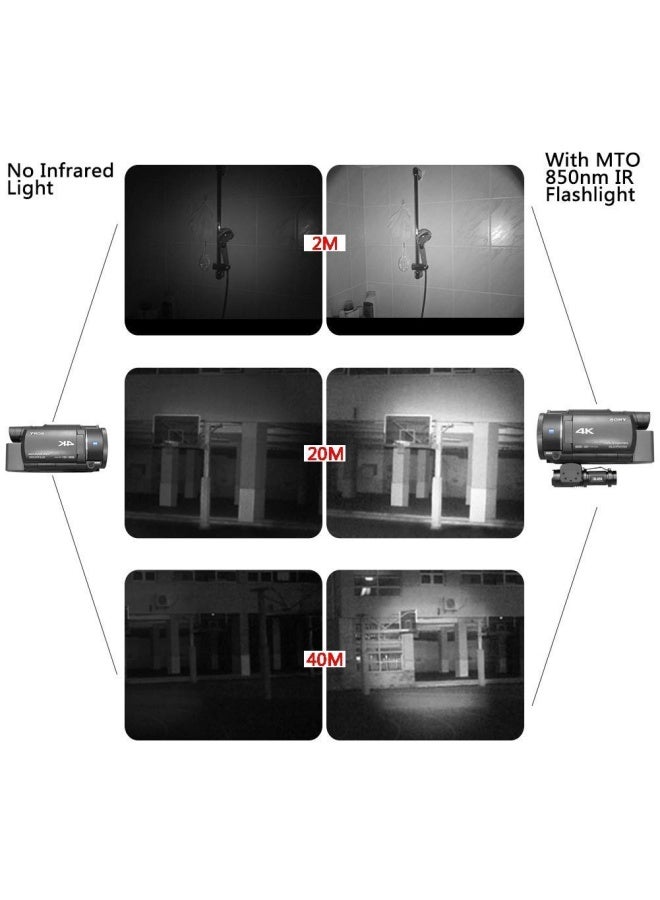 Maketheone Ir Torch 3 Watt 850Nm Infrared Light Night Vision Flashlight Torch - Infrared Light Is Invisible To Human Eyes - To Be Used With Night Vision Device Not Include Battery - Image 3