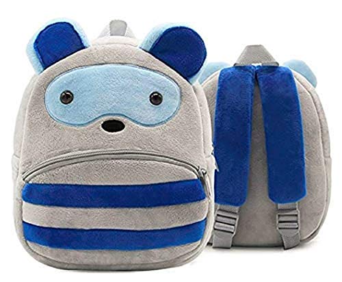 Black hill Cute Kids Backpack Toddler Bag Plush Animal Cartoon Mini Travel Bag for Baby Girl boy 1-6 Years (Recon)-Blue - Image 2