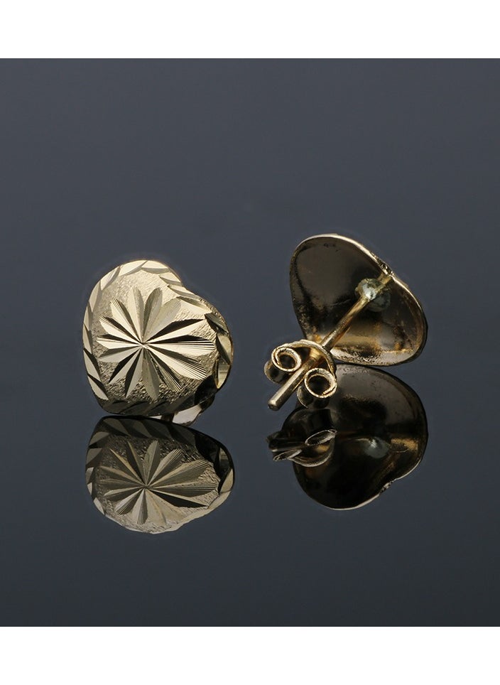 FK Jewellers - Gold Heart Shaped Stud Earrings 18KT - FKJERN18KU3048 - Image 1