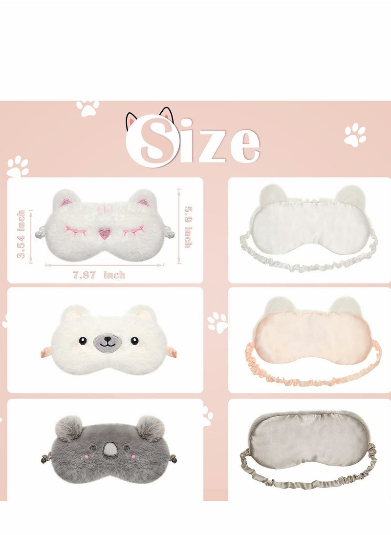 Generic - 3PCS Kids Animal Eye Masks - Soft Adjustable Sleeping Masks for Girls, Ladies & Adults - Perfect for Travel & Pajama Parties - Image 1
