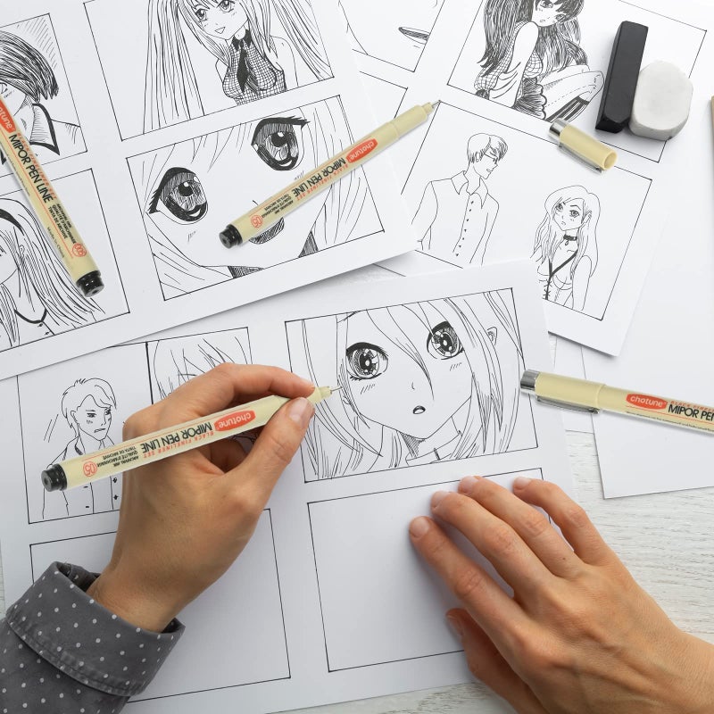 GETHPEN Micro Fineliner Set, 6 Pack Black Micro Fine Point Drawing Waterproof Archival Ink Multiliner Pens for Artist Illustration, Sketching, Technical Drawing, Anime, Manga - Image 4