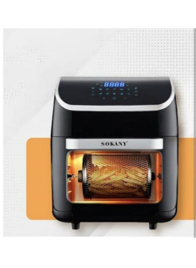 سوكاني فرن مقلاة هوائية سعة 14 لترًا بسعة كبيرة، مقلاة هوائية رقمية متعددة الوظائف مع مشواة ومجفف وفرن حراري - طهي خالي من الزيت، 10 وظائف محددة مسبقًا، 1800 وات سهلة التنظيف - Image 1