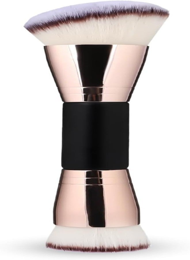 روبي فيس فرشاة مكياج أساس روبي فيس، فرشاة كابوكي فاخرة، فرشاة كونتور مزدوجة الأطراف لمزج خافي العيوب السائل والبودرة وكريم أحمر الخدود (مسطحة/دائرية بزاوية، 1) - Image 1