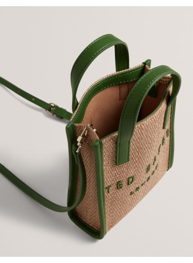 Ted Baker Faux Raffia Mini Icon Bag - Image 5