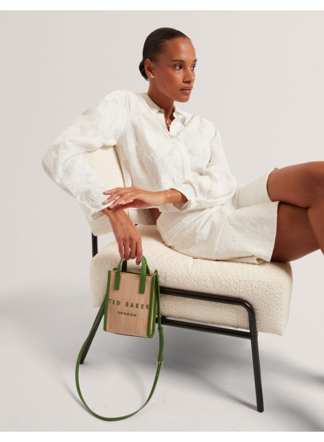 Ted Baker Faux Raffia Mini Icon Bag - Image 1