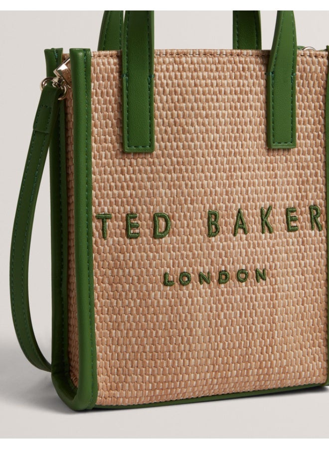 Ted Baker Faux Raffia Mini Icon Bag - Image 3