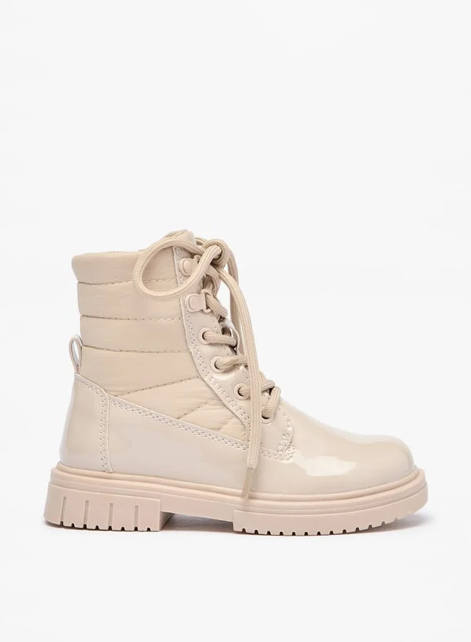 Lee Cooper Girls Quilted Low Ankle Boots with Zip Closure