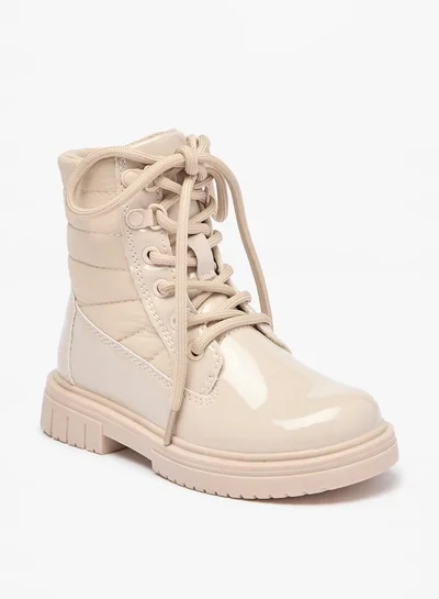 Lee Cooper Girls Quilted Low Ankle Boots with Zip Closure