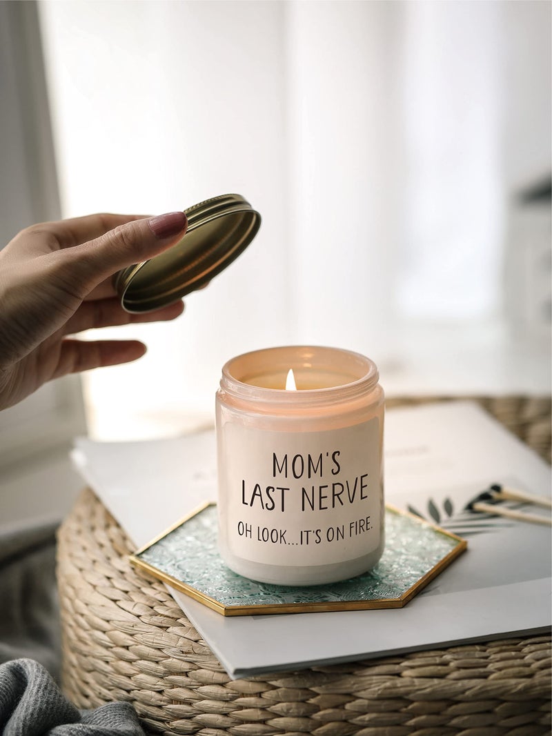 KORMMCO Moms Last Nerve Candle, Oh Look It's on Fire Candles, Christmas Gift for Mom, Funny Mother’s Day Gift from Daughter & Son, Mom Birthday Gifts,Vanilla Lavender Scented Candles - Image 2