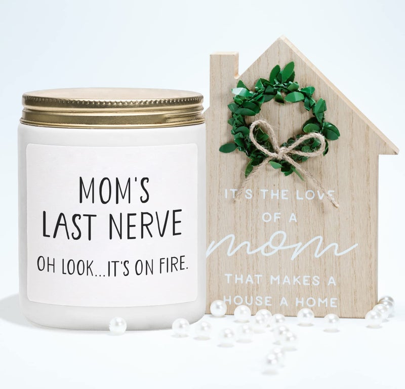 KORMMCO Moms Last Nerve Candle, Oh Look It's on Fire Candles, Christmas Gift for Mom, Funny Mother’s Day Gift from Daughter & Son, Mom Birthday Gifts,Vanilla Lavender Scented Candles - Image 4