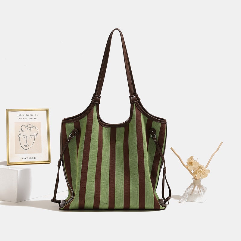 Internet Celebrity Niche Fashion Canvas Bag For Women Armpit Large Bag Versatile Large Capacity Commuter Tote Bag - Image 1