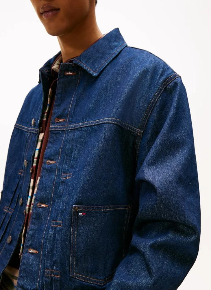TOMMY JEANS Pleated Denim Trucker Jacket
