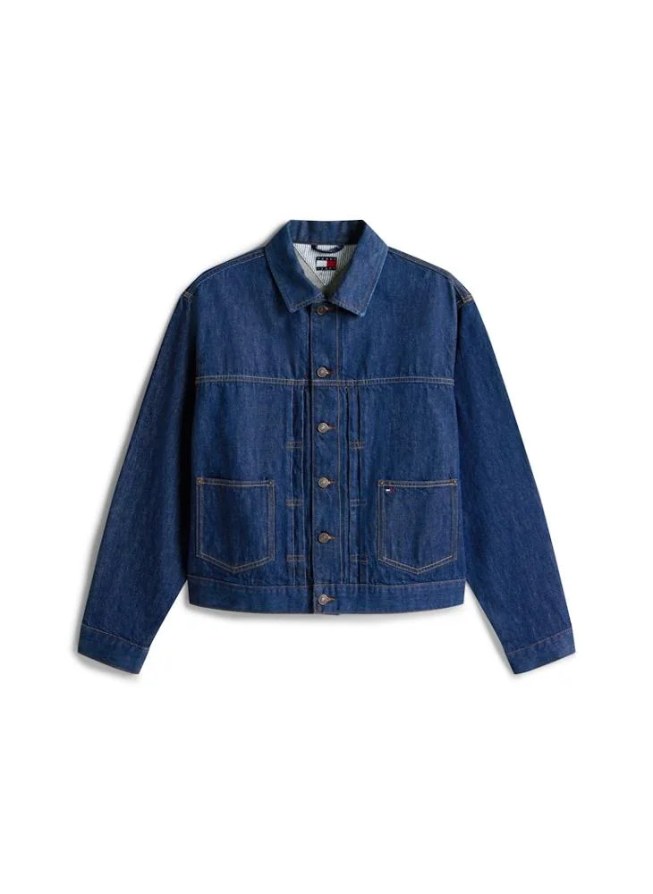 TOMMY JEANS Pleated Denim Trucker Jacket