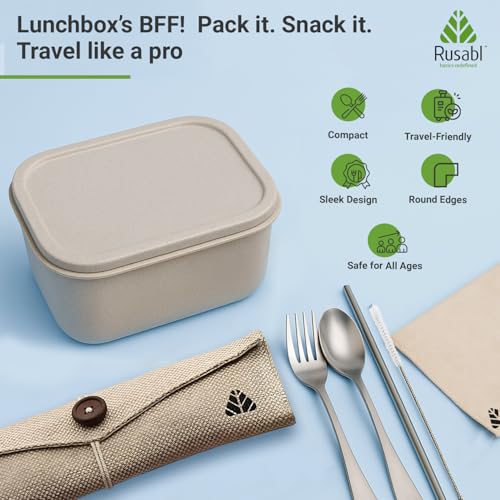 Rusabl Stainless Steel Cutlery Set (Pack of 6, Beige) Reusable Travel Pack for Daily Use, Gifting and Travelling (Spoon, Fork, Knife, Steel Straw, Cleaning Brush, Napkin and Jute Pouch) - Image 5