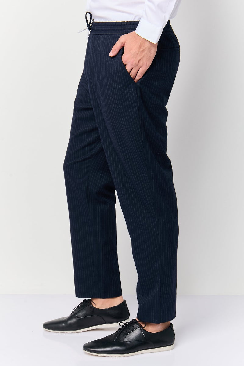 Celio Men Regular Fit Stripe Straight Leg Pants, Multicolor - Image 3