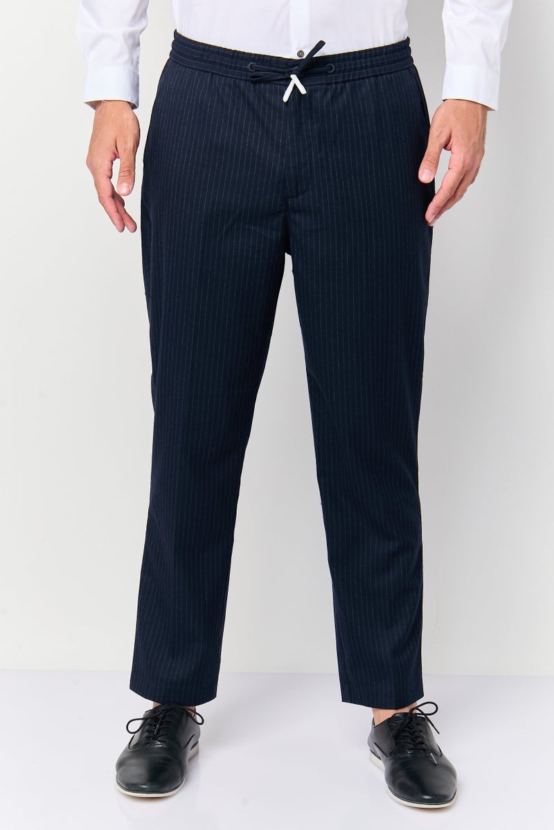 Celio Men Regular Fit Stripe Straight Leg Pants, Multicolor - Image 1