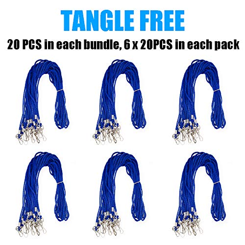 BAITEER 120 Pcs Blue Lanyards Premium Bulk Lanyards Round 36" with Swivel J Hook for ID Name Badge Holder, VIP, School, Kids, Coach, Conference, Festival and Hang Keys - Image 2