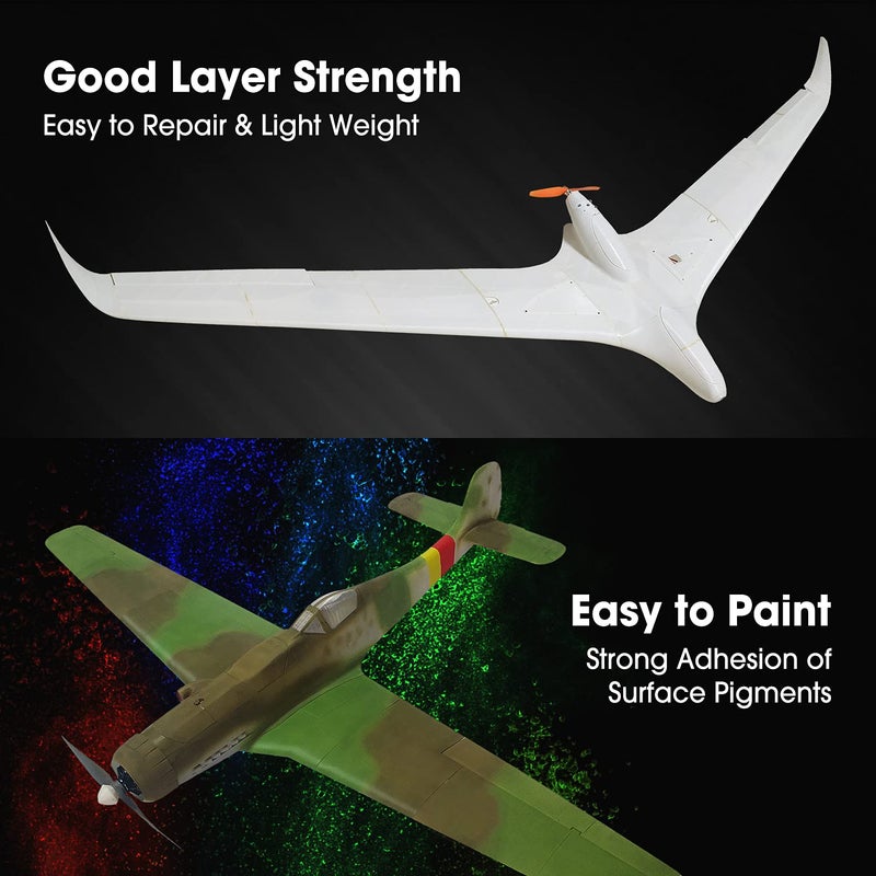 eSUN PLA LW PLA 3D Printer Filament, 1.75mm 1KG Spool Lightweight Strong Paint Adhesion Foaming PLA Filament for 3D Printers 3D Printed Airplane, Natural - Image 4