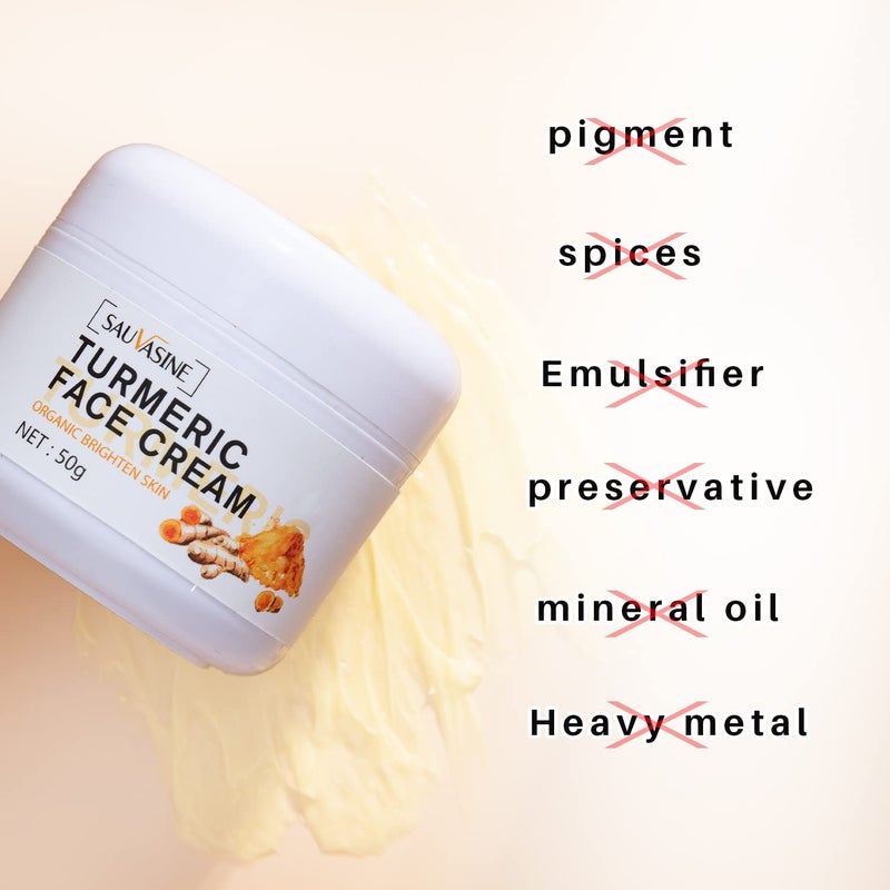 Lanthome Turmeric Face Cream for Face Care Anti-Aging Cream Brightening Face Moisturizer Cream,Skin Repair,Turmeric Moisturizing Cream for Dark Spots Remover,Evens Skin Tone-50g - Image 5