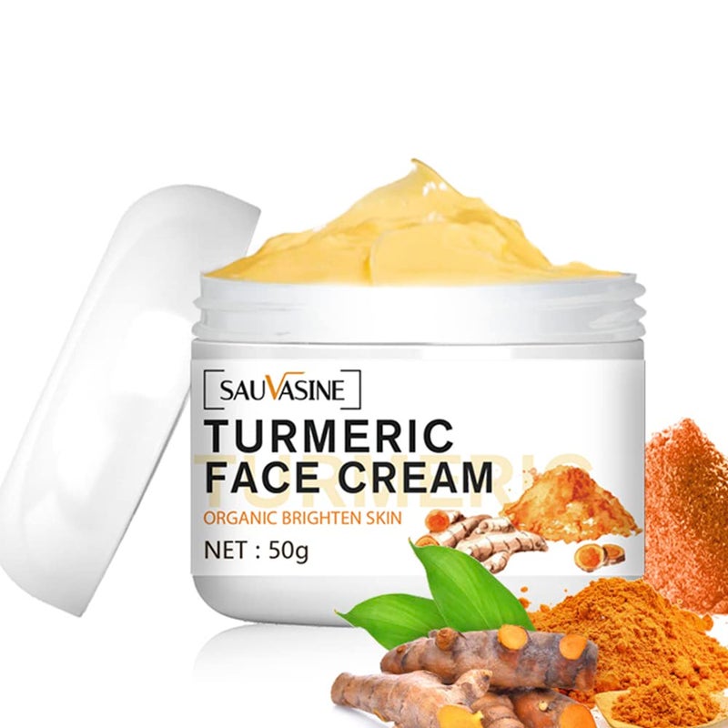 Lanthome Turmeric Face Cream for Face Care Anti-Aging Cream Brightening Face Moisturizer Cream,Skin Repair,Turmeric Moisturizing Cream for Dark Spots Remover,Evens Skin Tone-50g - Image 1