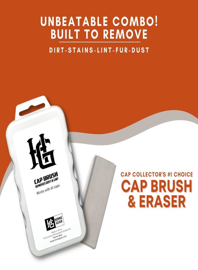 Homiegear Hat Cap Brush & Eraser Cleaning Kit | Ideal for All Hat Types | Removes Dirt, Lint, Dust & Tough Stains | Cap Cleaner Combination Kit of Brush & Eraser | Perfect hat cleaner for New Era Caps - Image 2