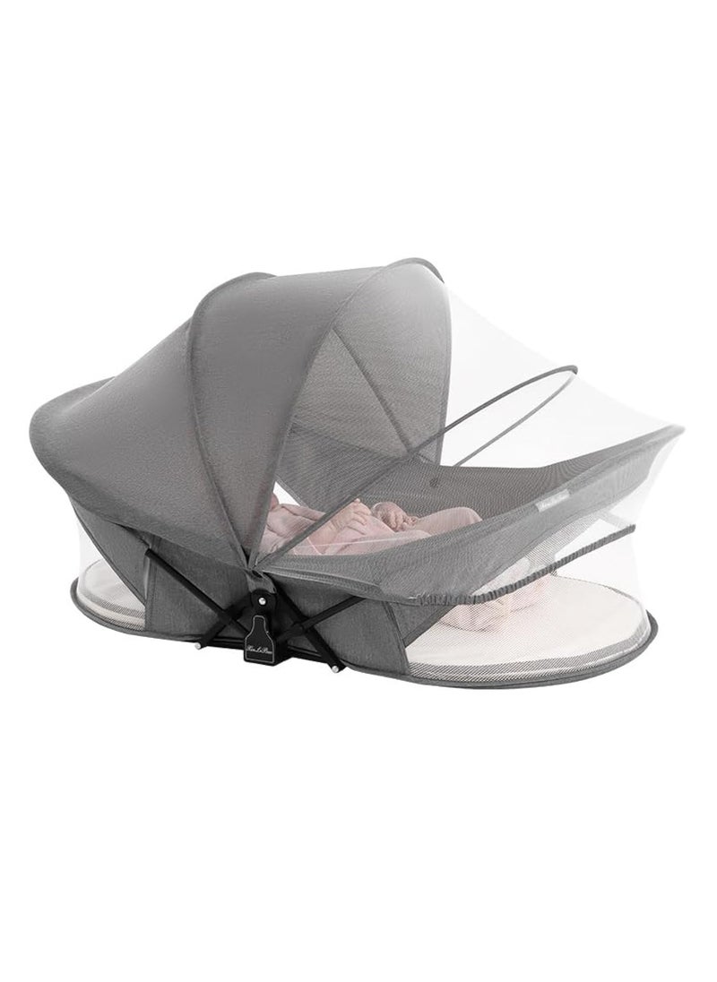 XICEN Portable Baby Crib Bed, Foldable Travel Bassinet for Newborn, Infants Mobile Sleeping Bed with Mosquito Net and Awning and Storage Bag  - Image 1